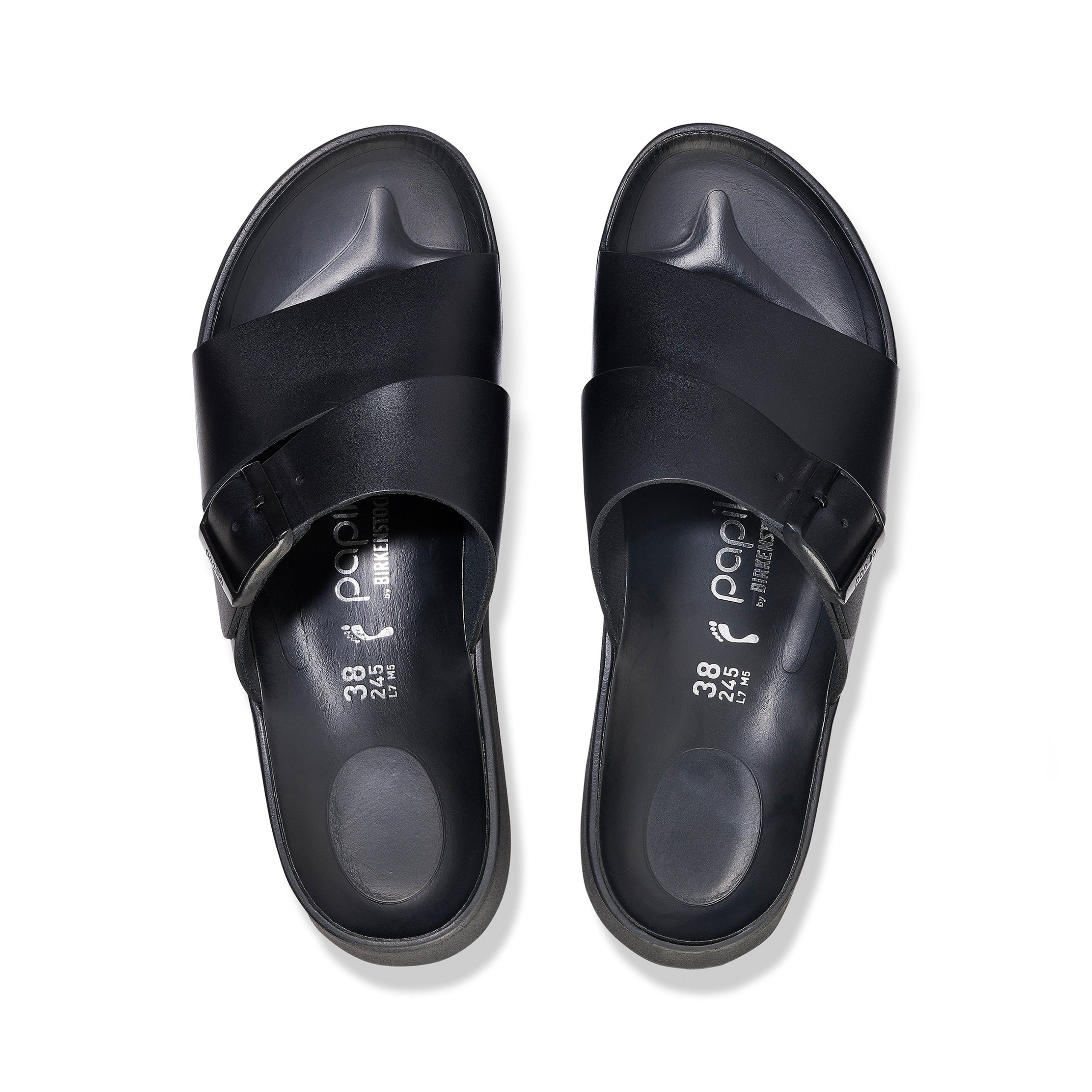 Almina Exquisite Platform Wedge Black Smooth Leather - Image 3
